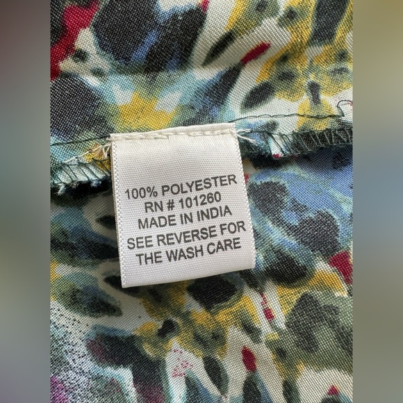 HER Destiny Maxi Skirt Long Blue Multicolor Tropical Flowy Elastic Waist Small - Picture 7 of 8